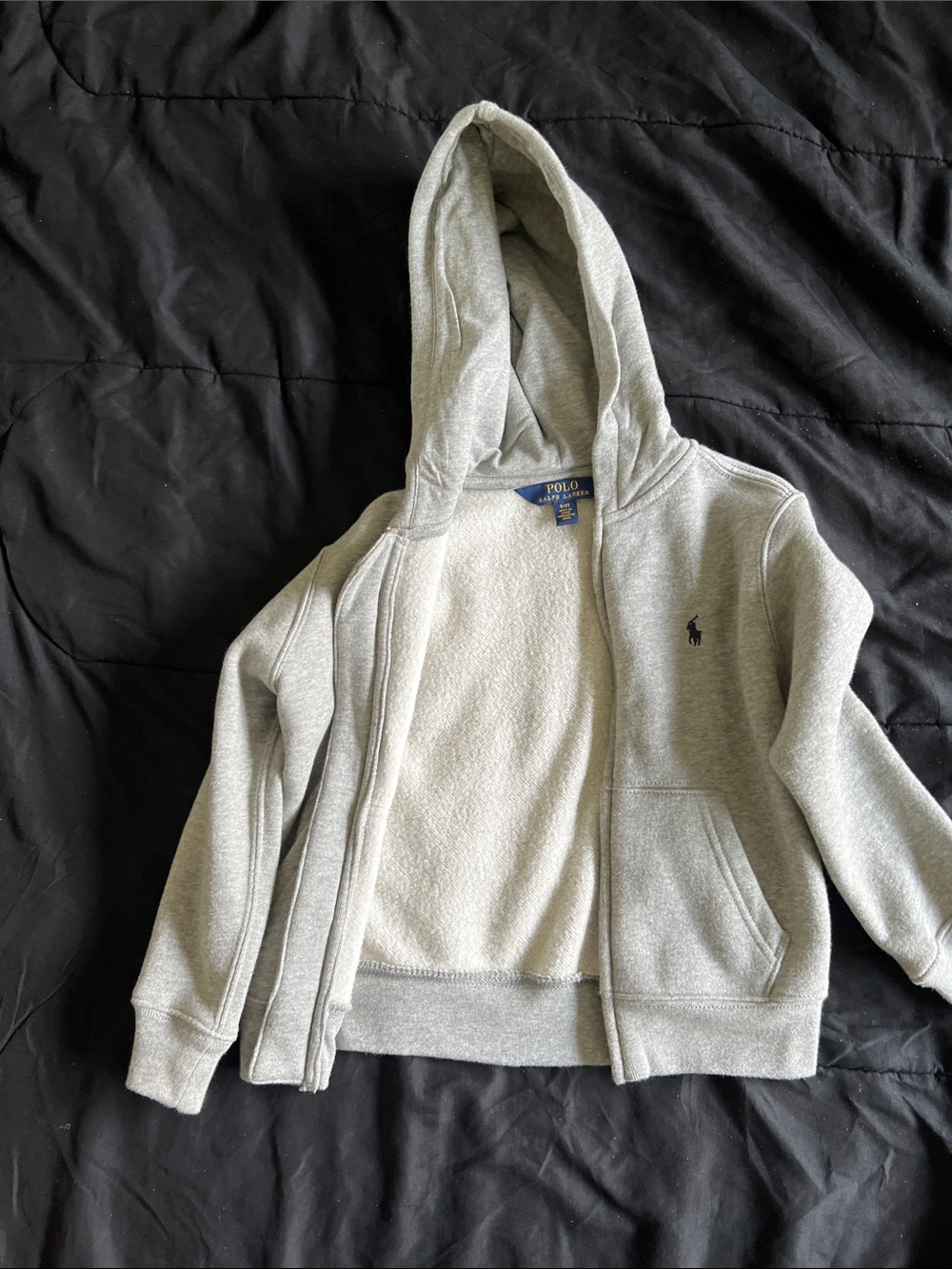 Polo by Ralph Lauren Light Gray Kids Hooded Zip-Up Sweatshirt